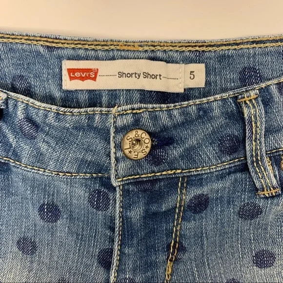 Levi’s Shorty Short Polka‎ Dot Denim Jean Shorts - Picture 4 of 8
